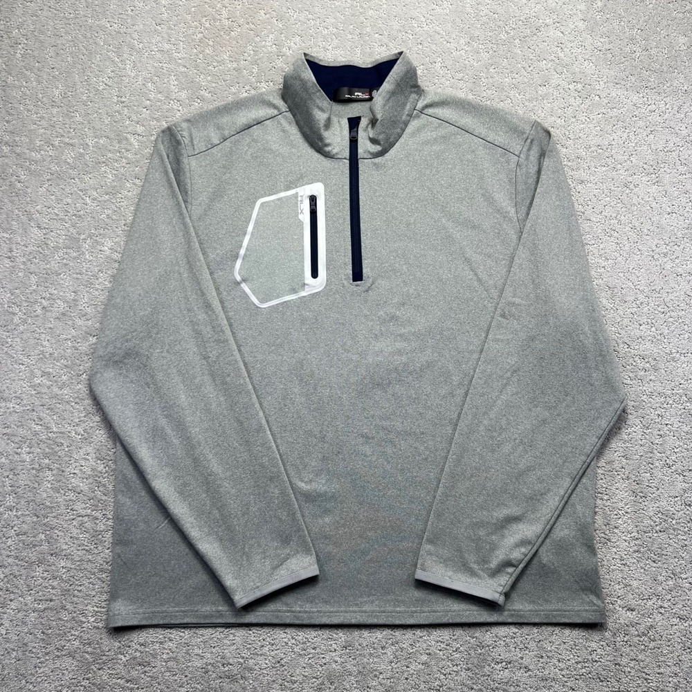 RLX Ralph‎ Lauren Pullover Mens XXL Gray Quarter Zip Performance Golf Stretch